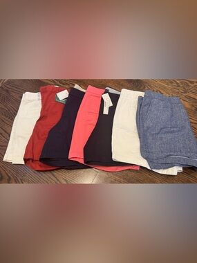 J. Crew, Old Navy, LL Bean Shorts Bundle — White, Navy, Coral, Black, 7 pairs